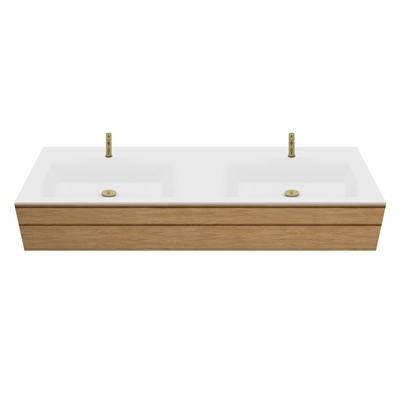 Tablette de lavabo Corian sur mesure à lavabo Type 7 intégré, Glacier White